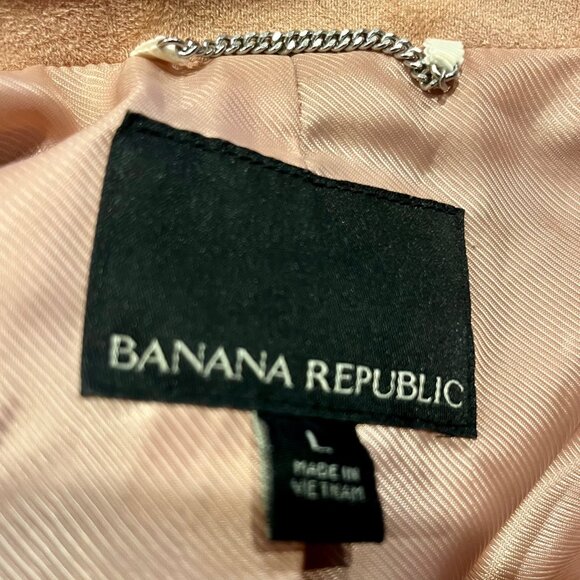 Banana Republic Faux Suede Moto Jacket in Soft Blush, Size L - Picture 6 of 7